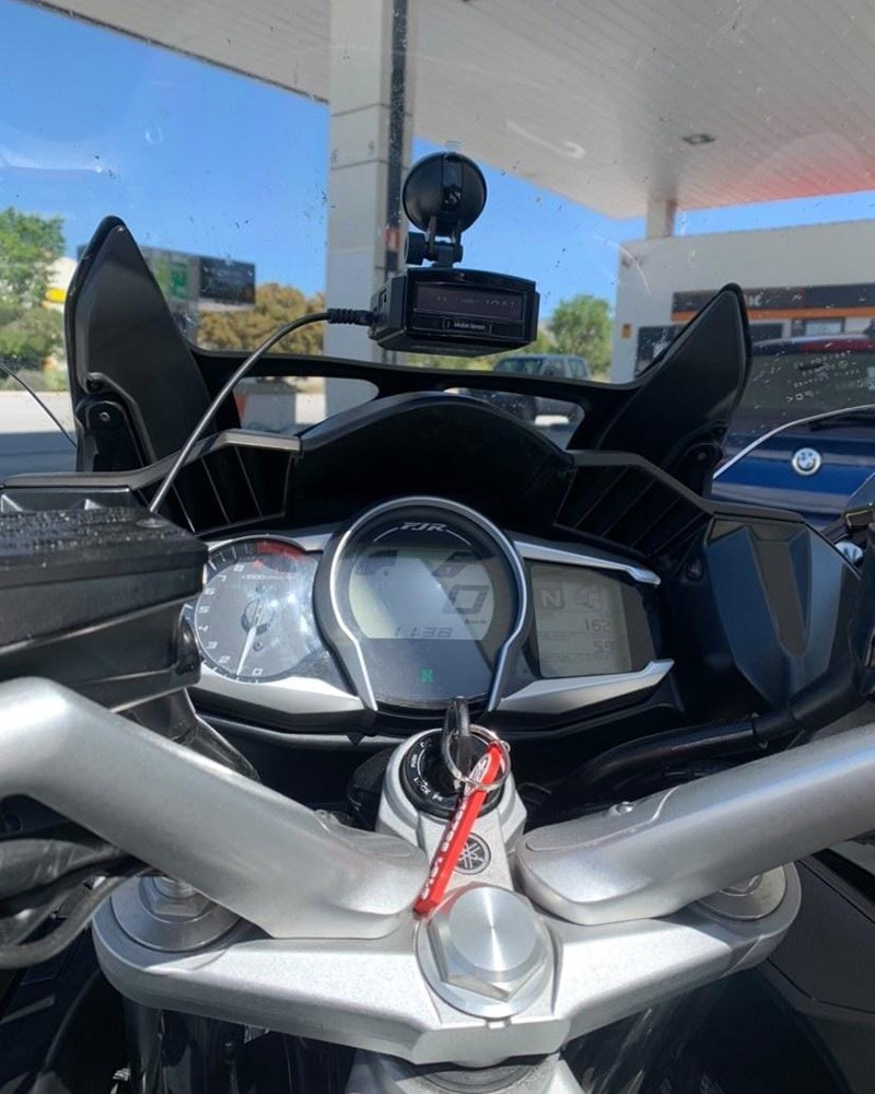 Radar detector on motorbike