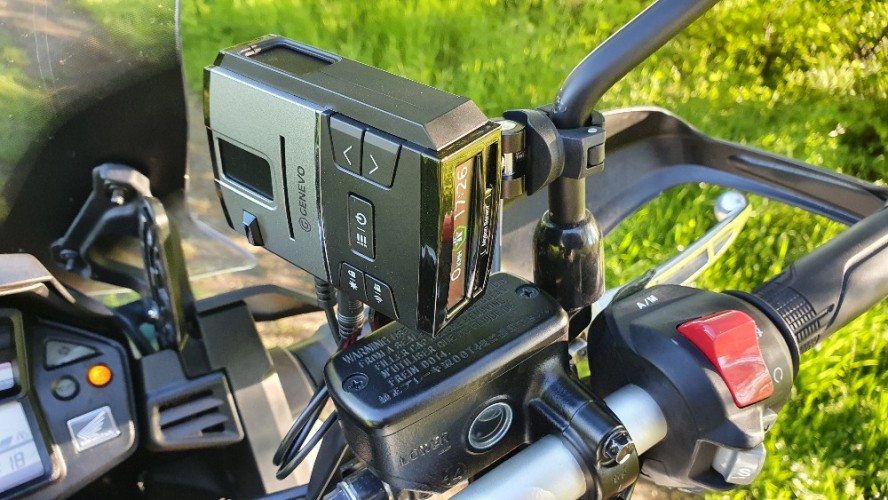 Radar detector on motorbike