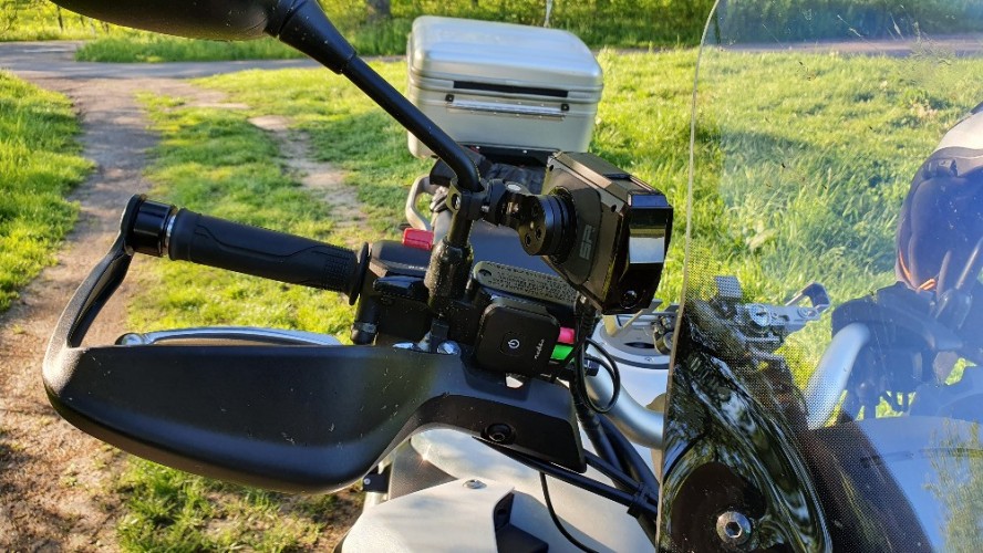 Radar detector on motorbike